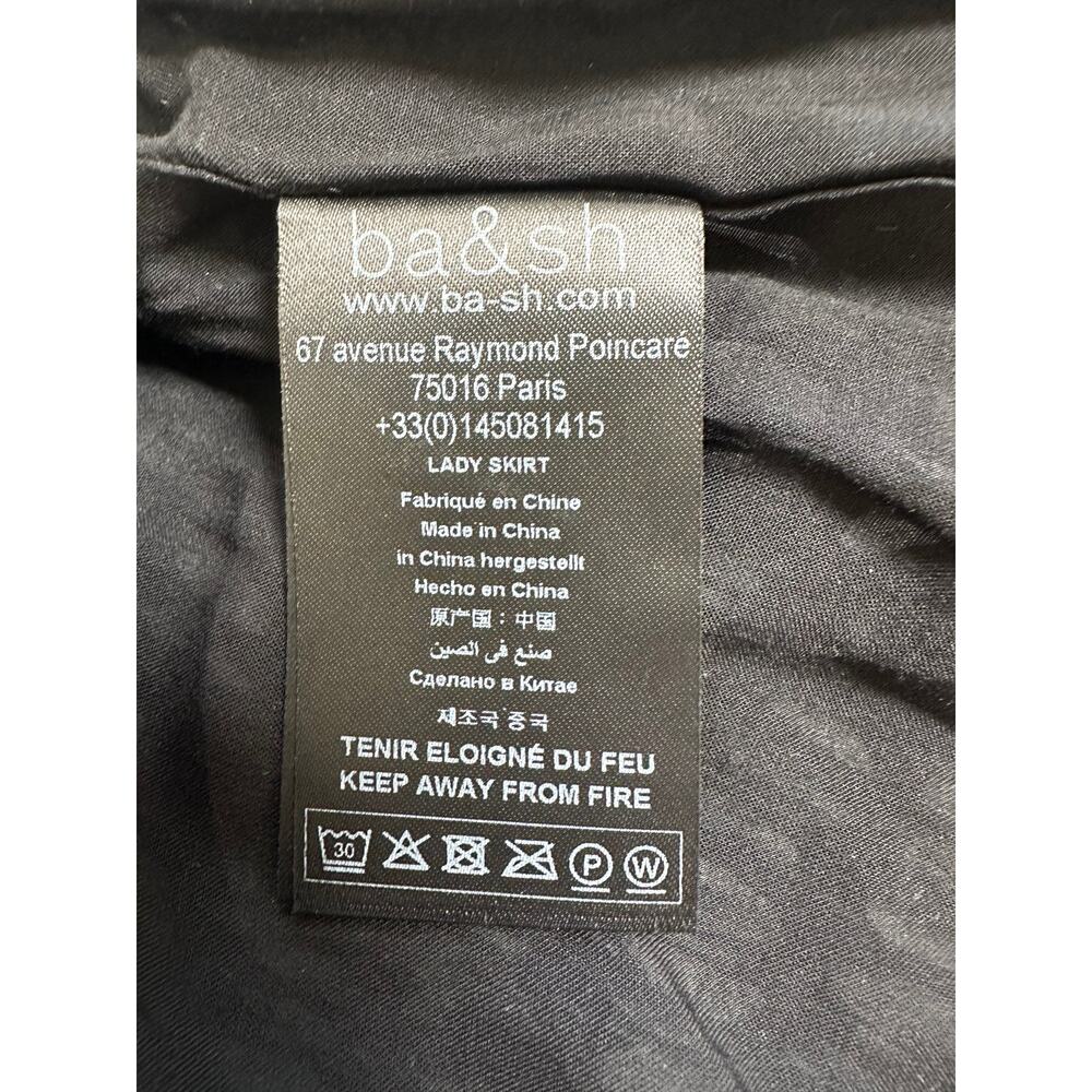 ba&sh Bessie Skirt Medium Black White Pleated Midi Polka Dot Elastic Waist NWOT - Picture 7 of 10